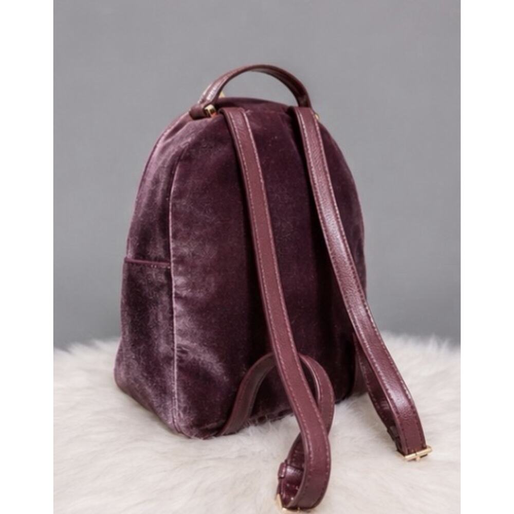 Kate Spade New York Velvet Mini Backpack Mauve Pink Gold Zip Bag - Picture 4 of 7